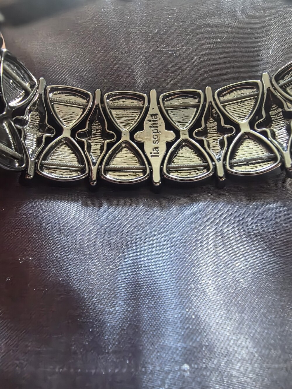 Lia Sophia 'Octavia' stretch bracelet yellow crystals Hematite Tone Metal - Picture 4 of 6
